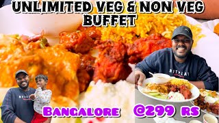 Unlimited Non veg Buffet in Bangalore 299rs with 3 Chicken Startersvlogger unlimitedfood vlog [upl. by Hanimay]