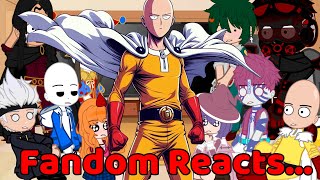 Fandoms react to each other • Saitama 110 • Gacha Reacts  One Punch Man  Gacha Kitty [upl. by Ymma]