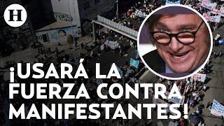 Tras devaluación del peso en Argentina Milei implementa sanciones en contra de las protestas [upl. by Aihseken]