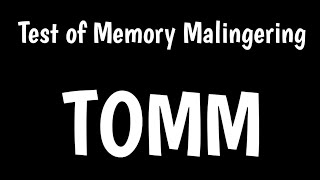 Test of Memory Malingering  TOMM  Administration amp Interpretation [upl. by Urbani430]