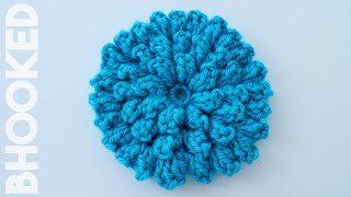 How to Crochet a Flower Crochet Popcorn Stitch Flower Free Pattern [upl. by Malamud]