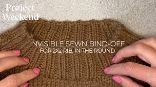 Knitting  Invisible Sewn BindOff For 2x2 Rib InTheRound with a Jogless Join [upl. by Nilat]