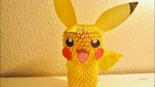 Pikachu 3D Origami Tutorial [upl. by Salangi997]