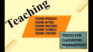 Teaching Approaches Methods Procedures Techniques and Strategies [upl. by Gervais]