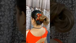 Hairstyle for saree foryou hairstyle youtube hacks hairstyleforlonghair shorts subscribe [upl. by Tuddor642]