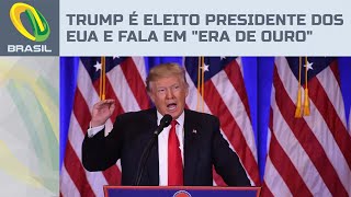 Donald Trump é eleito presidente dos Estados Unidos e fala em quotnova era de ouroquot [upl. by Bissell]