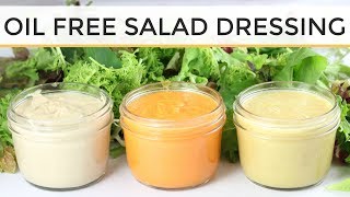 3 DIY Oil Free Salad Dressing Recipes  Easy  Healthy [upl. by Sitoiyanap]