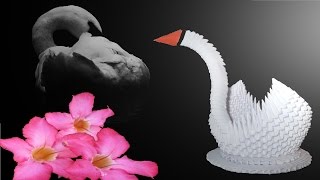 3D Origami Schwan Tutorial Deutsch  3D origami swan tutorial [upl. by Lavery]