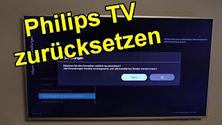 Philips Fernseher zurücksetzen auf Werkseinstellung Anleitung [upl. by Aleakam631]