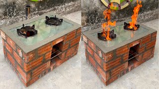 Amazing Easy Outdoor Double Wood Stove Building Ideas From Bricks And Cement  Diy Construction [upl. by Enenaj]