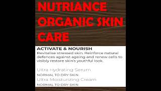 NUTRIANCE ORGANIC SKIN CARE  ULTRA HYDRATING SERUM ampULTRA MOISTURIZING CREAM [upl. by Benildas]