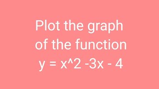 Plot the graph of the function y  x2 3x  4 [upl. by Yaluz]