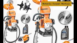 Benzinli Tırpan  Motorlu Tırpan Montajı  Aparatları  Kullanımıbrush cutter [upl. by Missie]