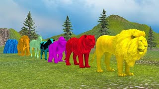 Long Slide Game With Elephant Gorilla Buffalo Hippopotamus Tiger  3d Animal Game  Funny 3d Animals [upl. by Ches]