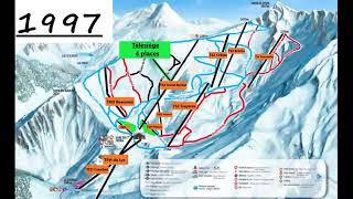 Évolution de la station de ski de Cauterets depuis 1965 sur un plan des pistes [upl. by Barris]