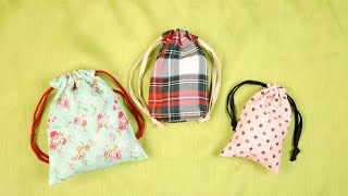 DIY Drawstring Bag  How to Make a Drawstring Bag in 10 minutes [upl. by Anaik]