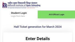 NIOS Hall Ticket Released niosHallTicket niosnews niosaprilexam [upl. by Gutow]