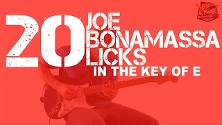 20 Joe Bonamassa Licks in the Key of E [upl. by Aytnahs]