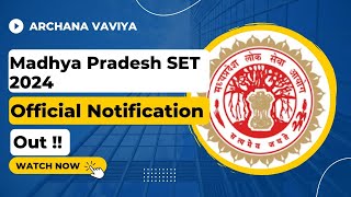 MP SET 2024 Notification Eligibility Application Fee Exam Date amp Pattern [upl. by Corenda]