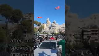 Israeli missile strike collapses apartment building in southern Beirut [upl. by Etz]