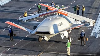 US Navys 155 Million MQ25 Stingray Drone Testing Aboard an Aircraft Carrier [upl. by Relyuhcs]