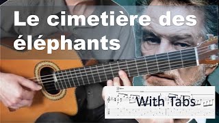 Le cimetière des éléphants  Eddy Mitchell  solo fingerstyle guitar [upl. by Miquela]