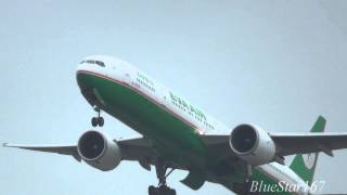 EVA Airways Boeing 777300ER B16709 taking off from KIXRJBB Osaka  Kansai RWY 06R [upl. by Nwahsed707]