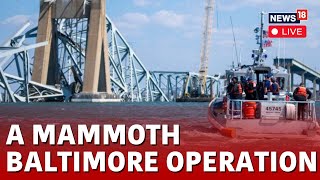 Baltimore Bridge Collapse 2024 Live  Recovery Effort Continues From Coast Guard Boats  N18L [upl. by Ayoras]