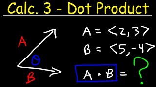 Calculus 3  The Dot Product [upl. by Deroo]