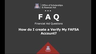 Create a Verify My FAFSA Account and Complete Verification [upl. by Sadick]