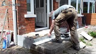 How to DIY Patio tiling job  Front porch flaggedTiled project [upl. by Nollid]