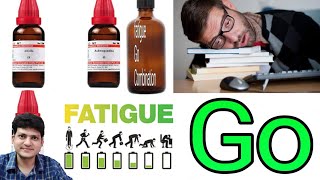 Homeopathic medicine for fatigue  Fatigue Go Combination  थकान उबासी और नींद आना । [upl. by Imot]