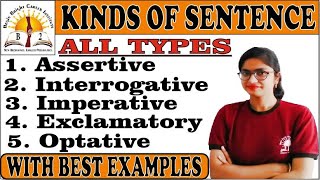 KINDS OF SENTENCE  All types Assertive Interrogative Imperative Exclamatory Optative [upl. by Eednak140]