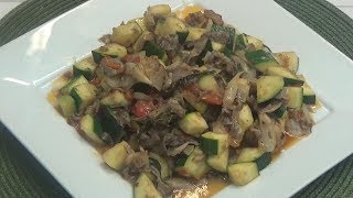 Hongos ostra con calabacitas zuquini  receta vegana [upl. by Asyle]