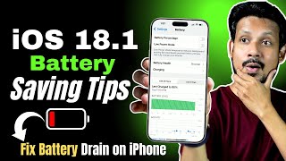 iOS 181 Battery Saving Tips  iOS 18 Battery Drain Problem on iPhone  In Hindi [upl. by Huey]