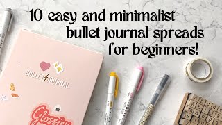 10 Minimalist Bullet Journal Spread Ideas For Beginners  Helpful Tips For Starting Out [upl. by Ynaffet]