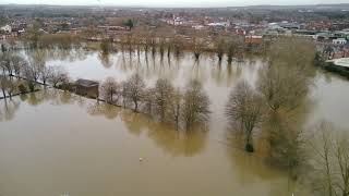 Frankwell Shrewsbury Floods From Above 4th Jan 2024 [upl. by Eusassilem]