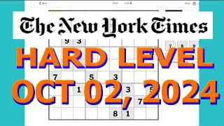 A Magical Combination Sudoku Solution New York Times  Hard Level October 2 2024 [upl. by Aleekat928]