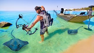 SOLO Spearing GIANT STINGRAYS Catch amp Cook 200 stingrays [upl. by Nivar]