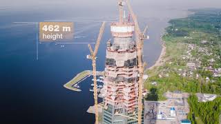 Liebherr  tower cranes build the highest building in Europe [upl. by Ellicott573]