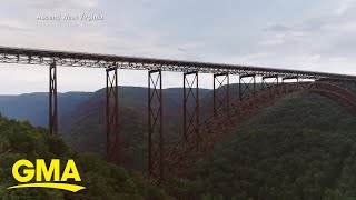 Exploring New River Gorge Bridge in West Virginia the US newest national park l GMA [upl. by Trici]