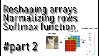 Logistic regression  Reshaping arrays normalizing rows softmax part 2 [upl. by Notlek]