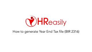 How To Generate Year End Tax File  PH BIR 2316 [upl. by Pangaro]