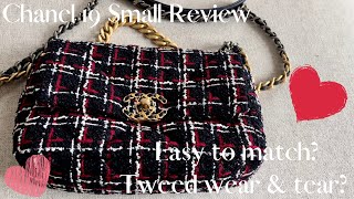 Chanel 19 should you get a tweed bag Easy to style Wear amp tear Mod shots [upl. by Murrell]