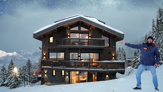 Inside Courchevels Most Luxurious SkiinSkiOut Designer Chalet with indoor pool cinema room etc [upl. by Aldo]