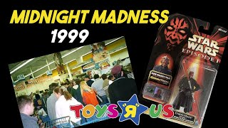 Star Wars Midnight Madness at Toys R Us 1999  News Clips [upl. by Nrek]