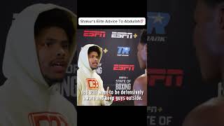 Shakur Stevenson With Words Of Advice To Abdullah Mason After Being Knocked Down 🔥🥊 boxingnews [upl. by Anileve]