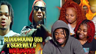 SCREWLY WENT CRAZY🔥 Bloodhound Q50 x Screwly G  Wrappers Official Music Video  REACTION [upl. by Anieral]