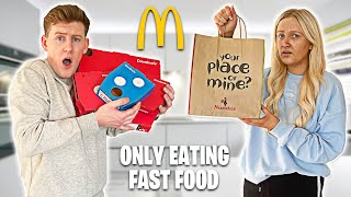 ONLY EATING FAST FOOD FOR 24 HOURS WITH GIRLFRIEND bad idea [upl. by Adal]