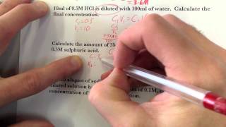 VCE Chemistry Unit 2 Dilution calculations [upl. by Dulsea]